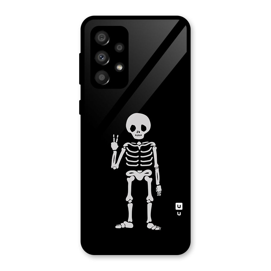 Victory Skeleton Spooky Glass Back Case for Galaxy A32