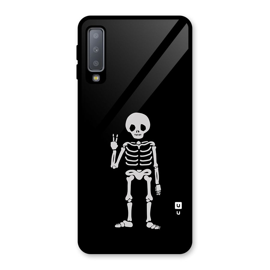 Victory Skeleton Spooky Glass Back Case for Galaxy A7 (2018)