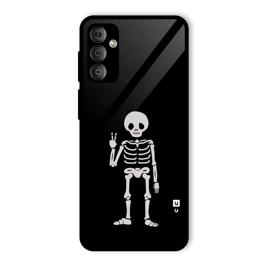 Victory Skeleton Spooky Glass Back Case for Galaxy F23