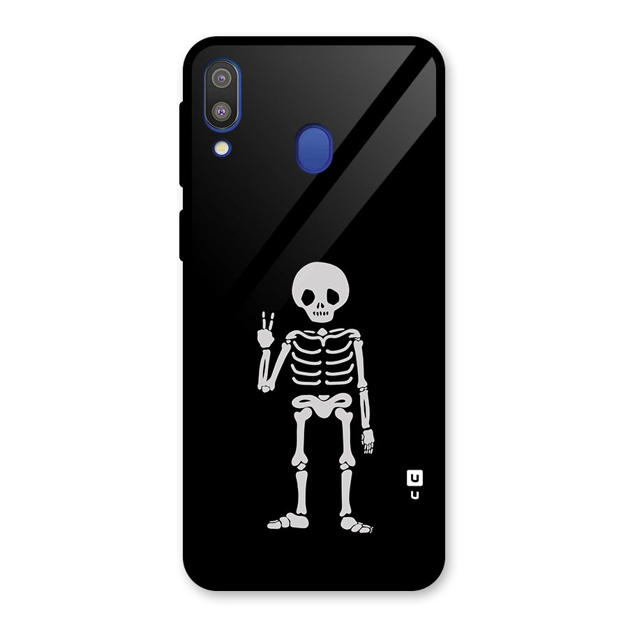 Victory Skeleton Spooky Glass Back Case for Galaxy M20