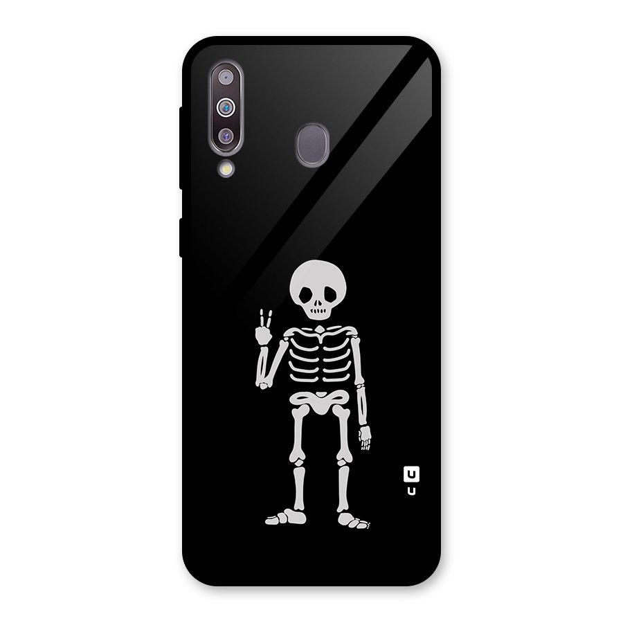 Victory Skeleton Spooky Glass Back Case for Galaxy M30