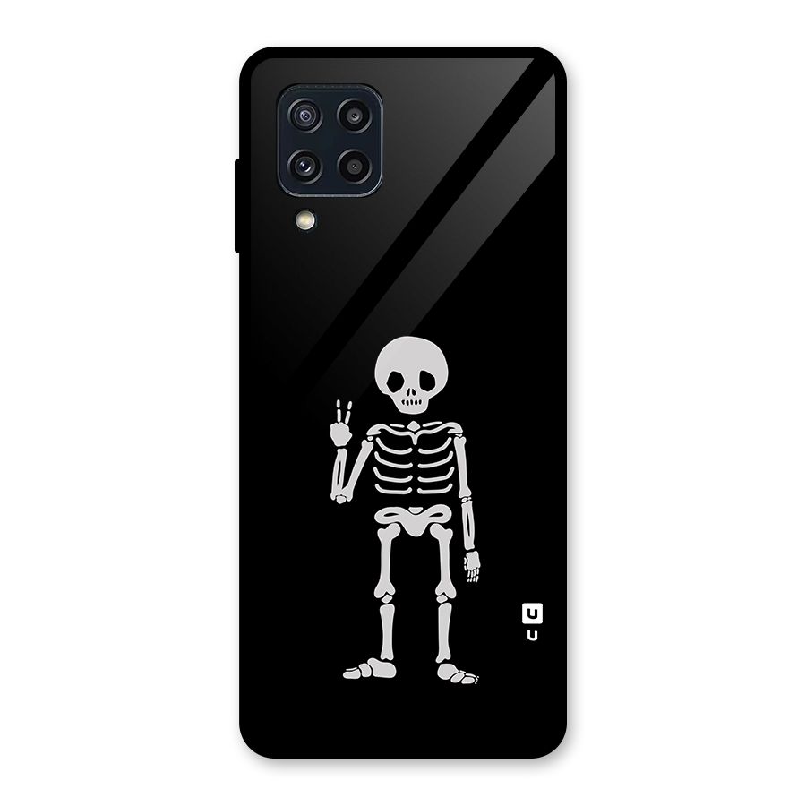 Victory Skeleton Spooky Glass Back Case for Galaxy M32