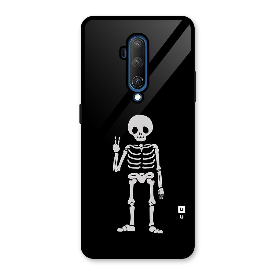 Victory Skeleton Spooky Glass Back Case for OnePlus 7T Pro