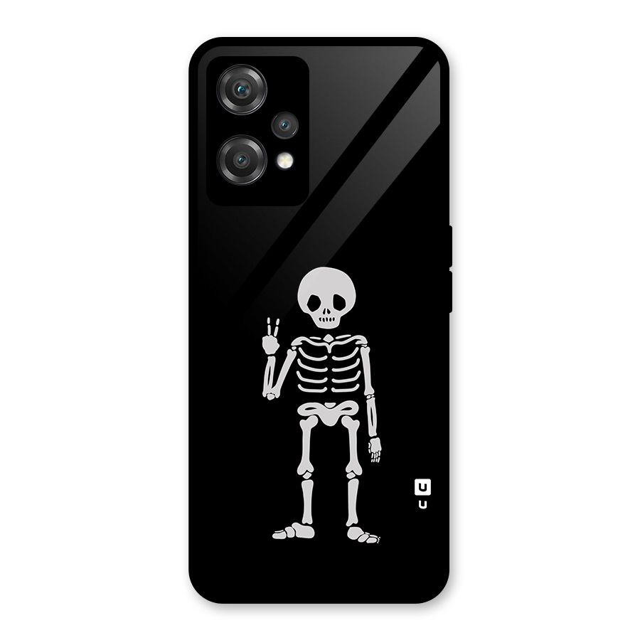 Victory Skeleton Spooky Glass Back Case for OnePlus Nord CE 2 Lite 5G