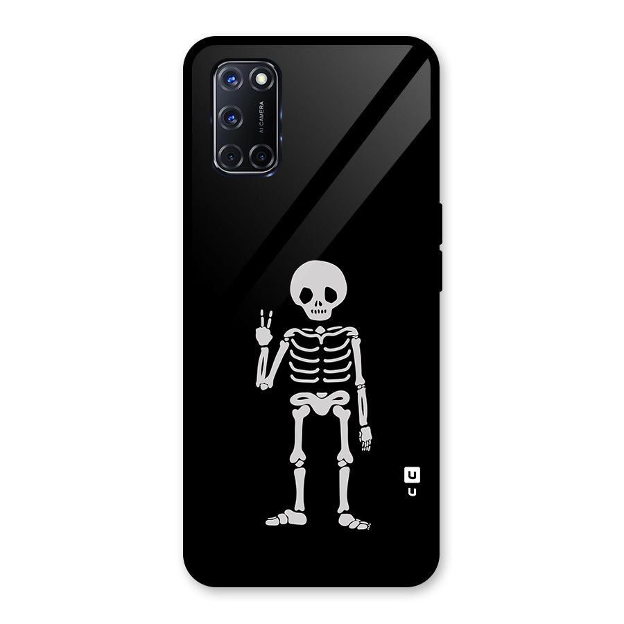 Victory Skeleton Spooky Glass Back Case for Oppo A52