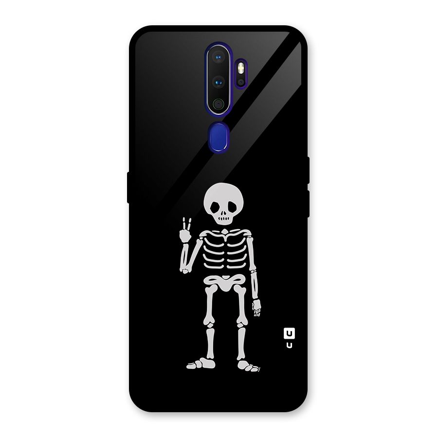 Victory Skeleton Spooky Glass Back Case for Oppo A9 (2020)