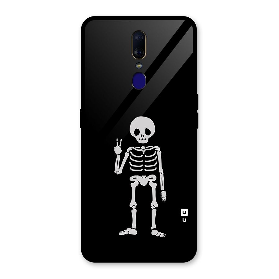 Victory Skeleton Spooky Glass Back Case for Oppo F11
