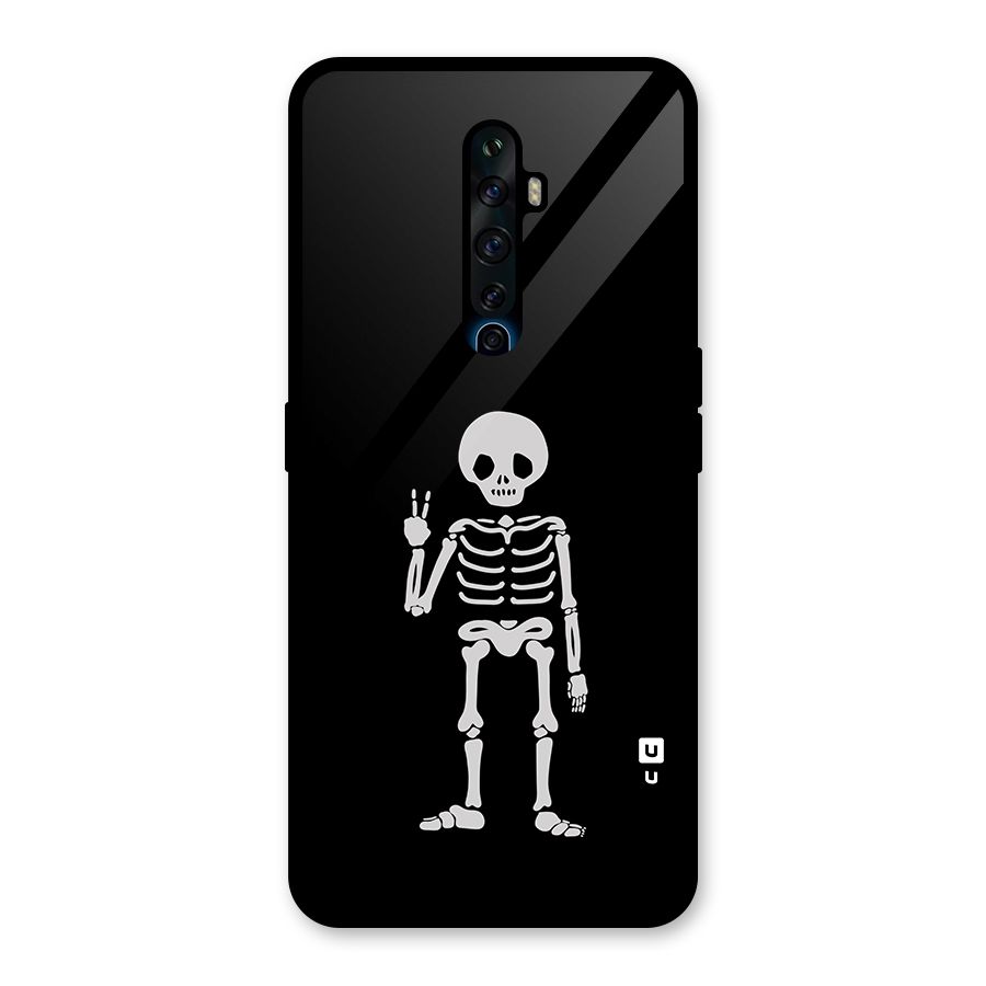 Victory Skeleton Spooky Glass Back Case for Oppo Reno2 F