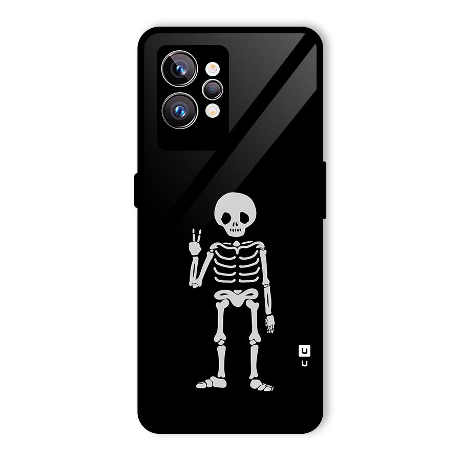 Victory Skeleton Spooky Glass Back Case for Realme GT2 Pro