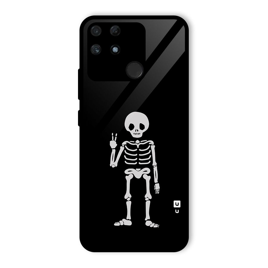 Victory Skeleton Spooky Glass Back Case for Realme Narzo 50A
