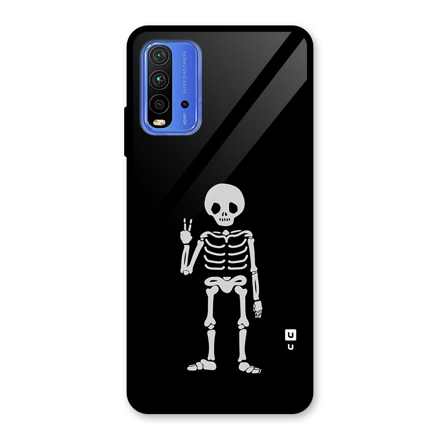 Victory Skeleton Spooky Glass Back Case for Redmi 9 Power