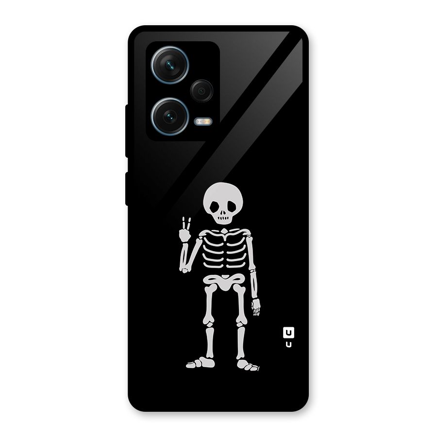Victory Skeleton Spooky Glass Back Case for Redmi Note 12 Pro Plus 5G