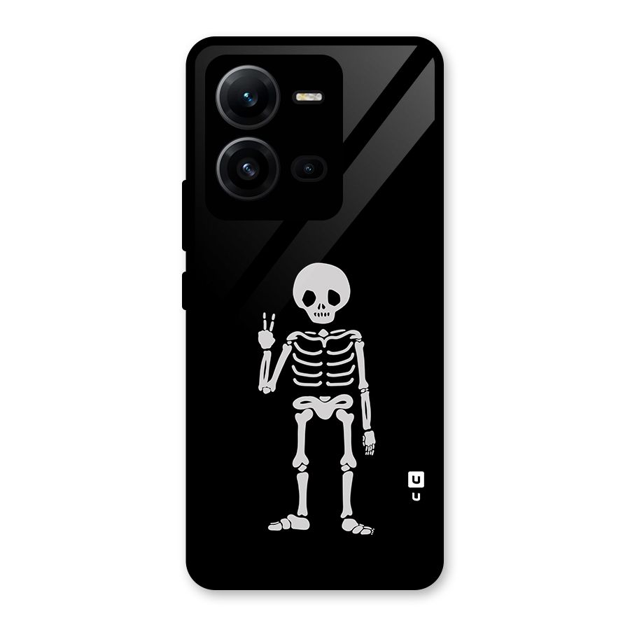 Victory Skeleton Spooky Glass Back Case for Vivo V25