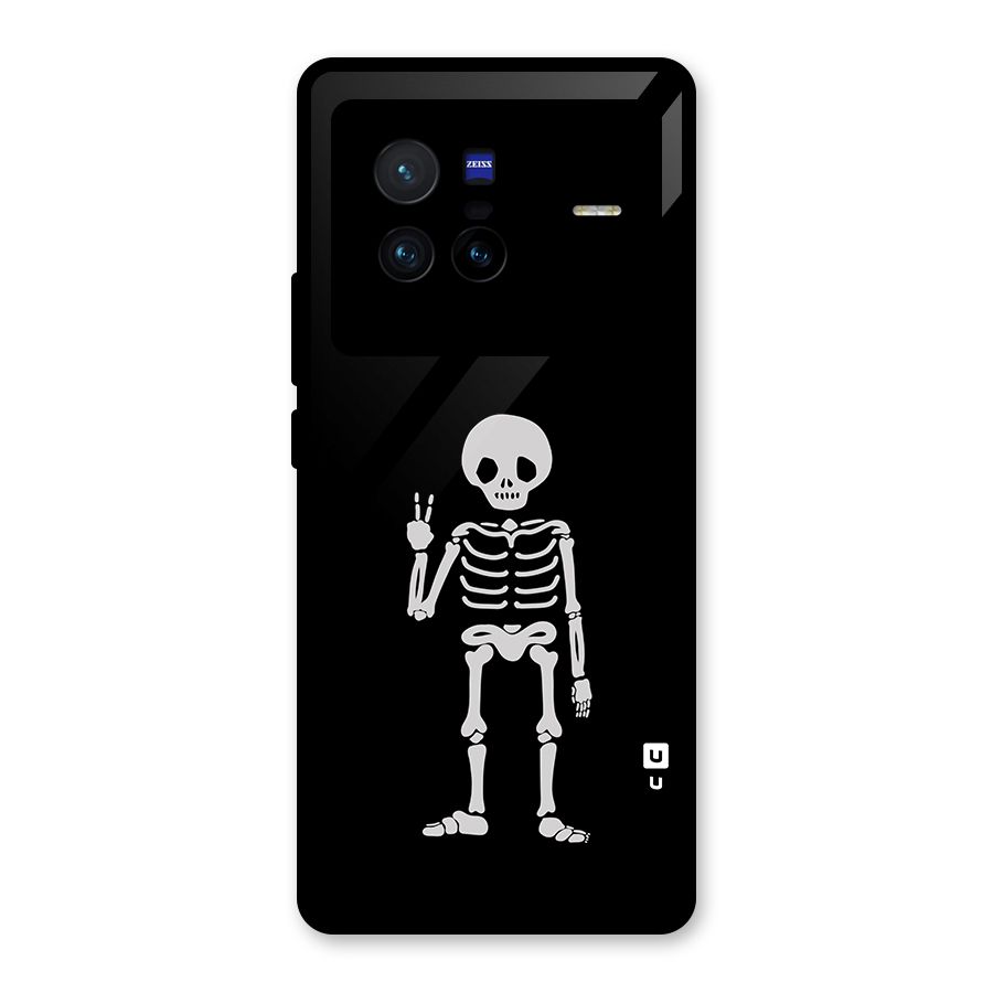 Victory Skeleton Spooky Glass Back Case for Vivo X80