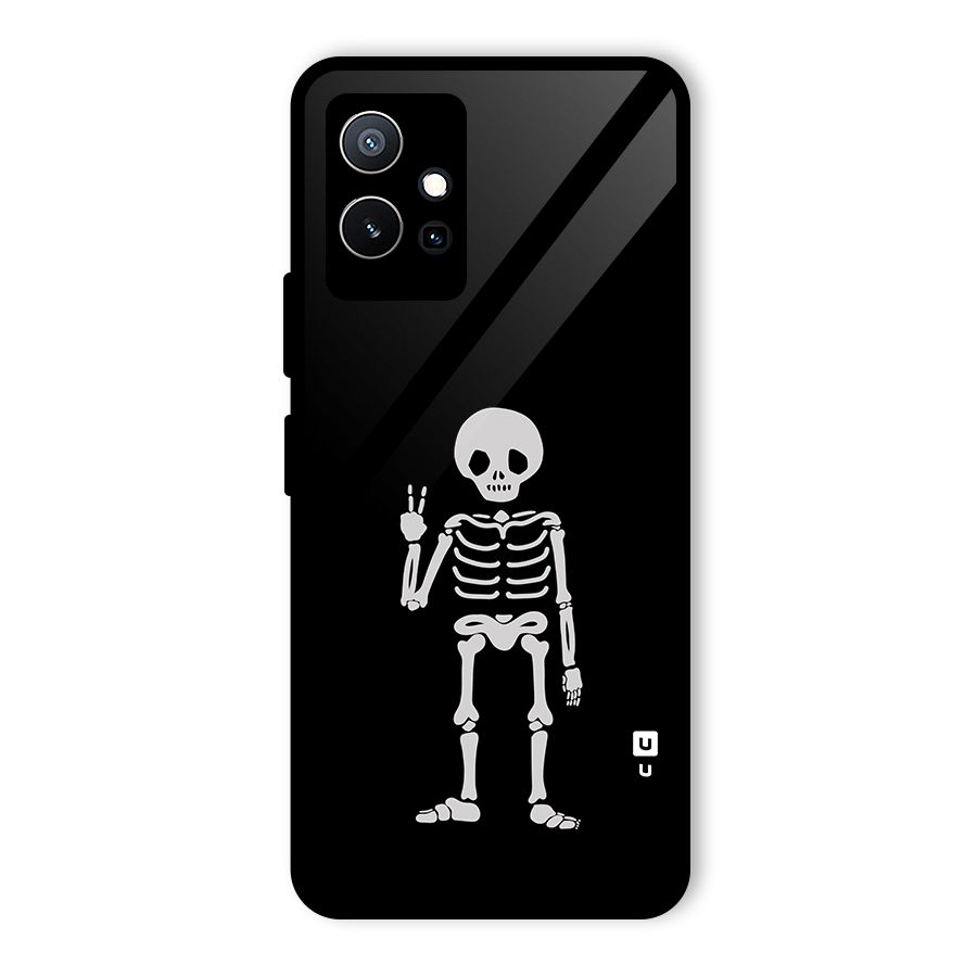 Victory Skeleton Spooky Glass Back Case for Vivo Y75 5G