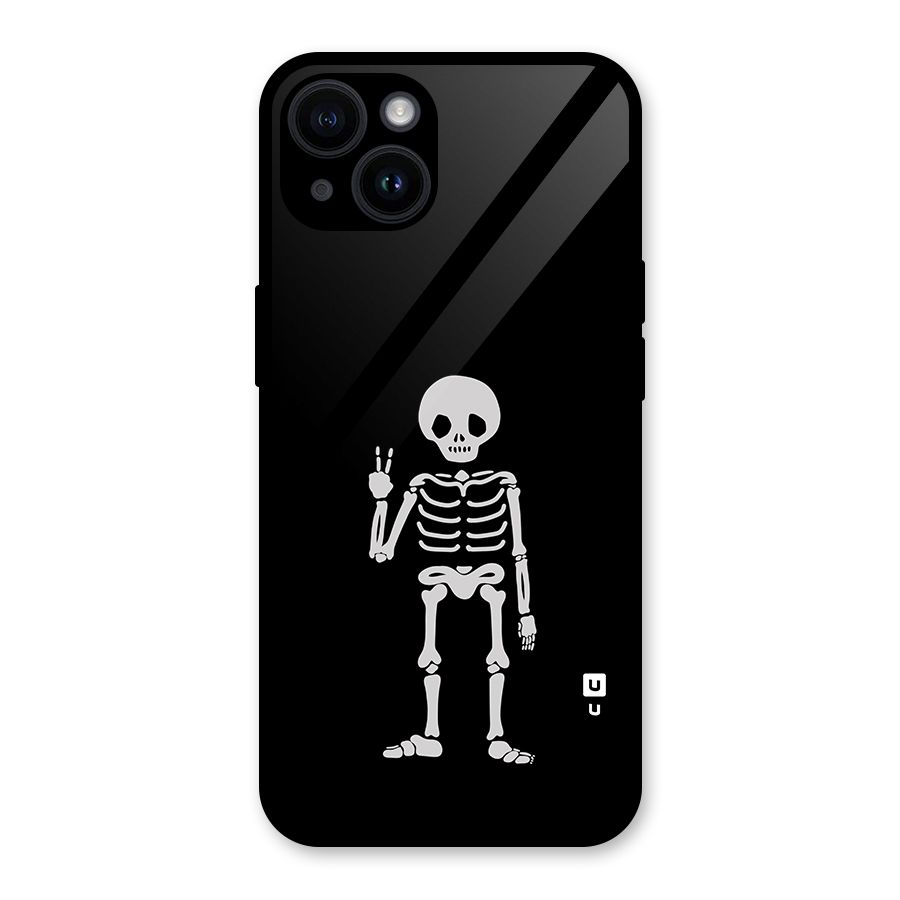 Victory Skeleton Spooky Glass Back Case for iPhone 14