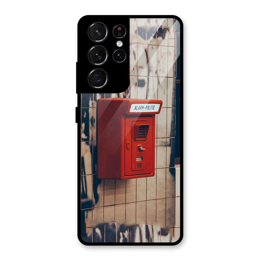 Vintage Alarm Glass Back Case for Galaxy S21 Ultra 5G