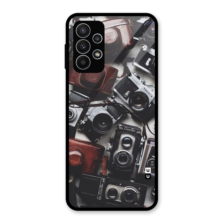 Vintage Beauty Shutter Glass Back Case for Galaxy A23