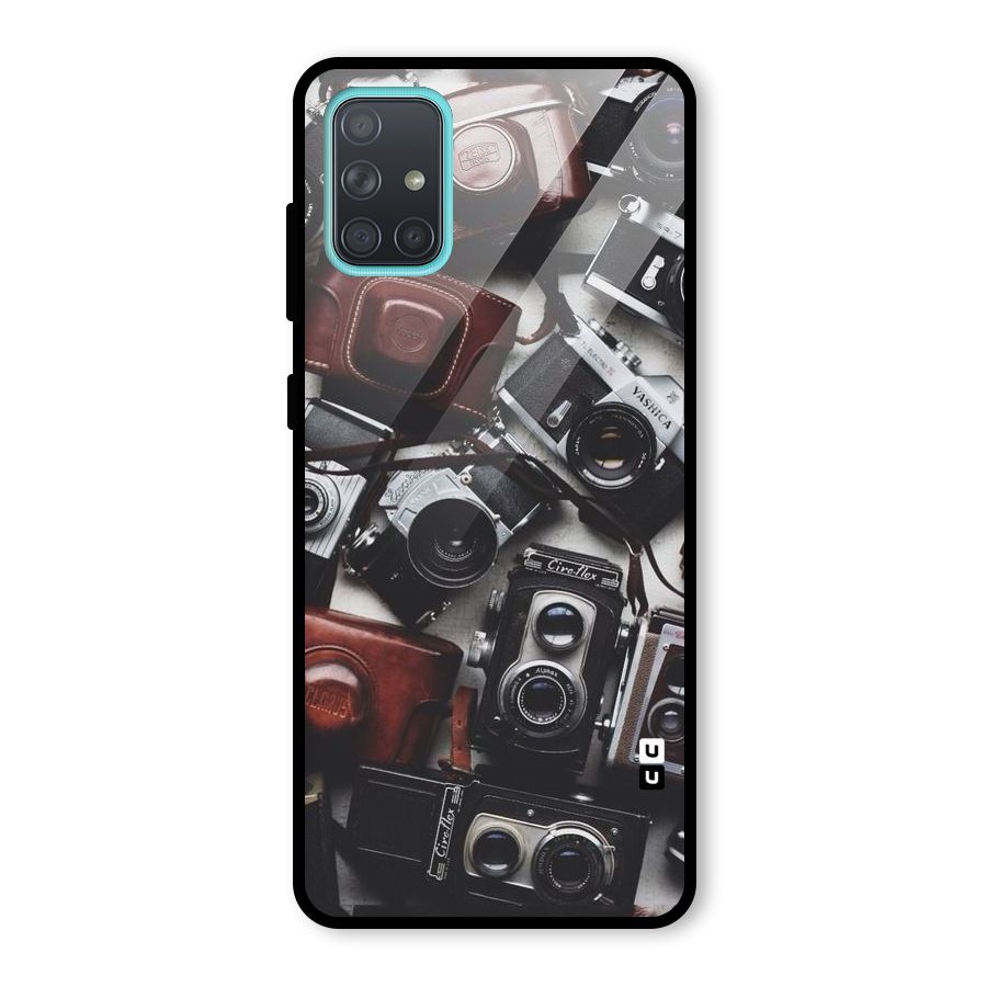 Vintage Beauty Shutter Glass Back Case for Galaxy A71