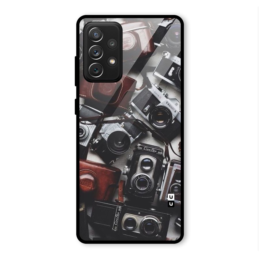 Vintage Beauty Shutter Glass Back Case for Galaxy A72