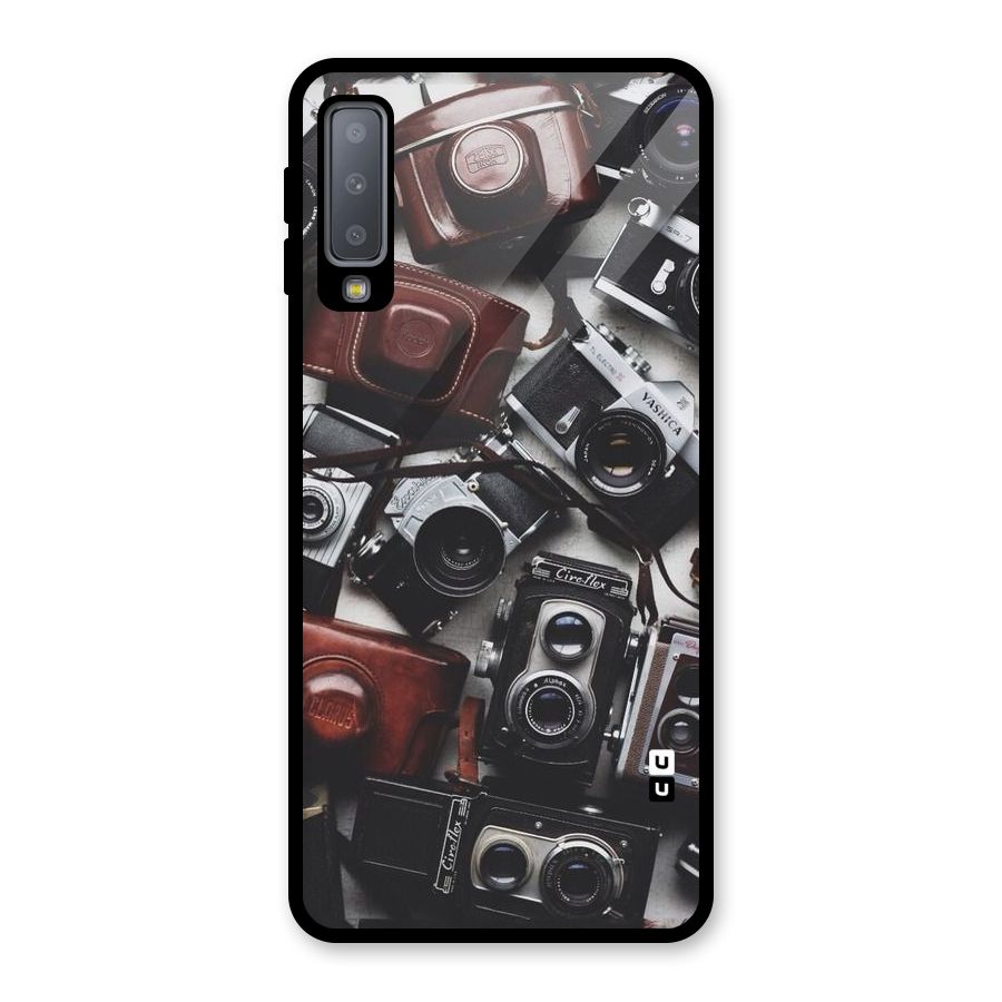 Vintage Beauty Shutter Glass Back Case for Galaxy A7 (2018)