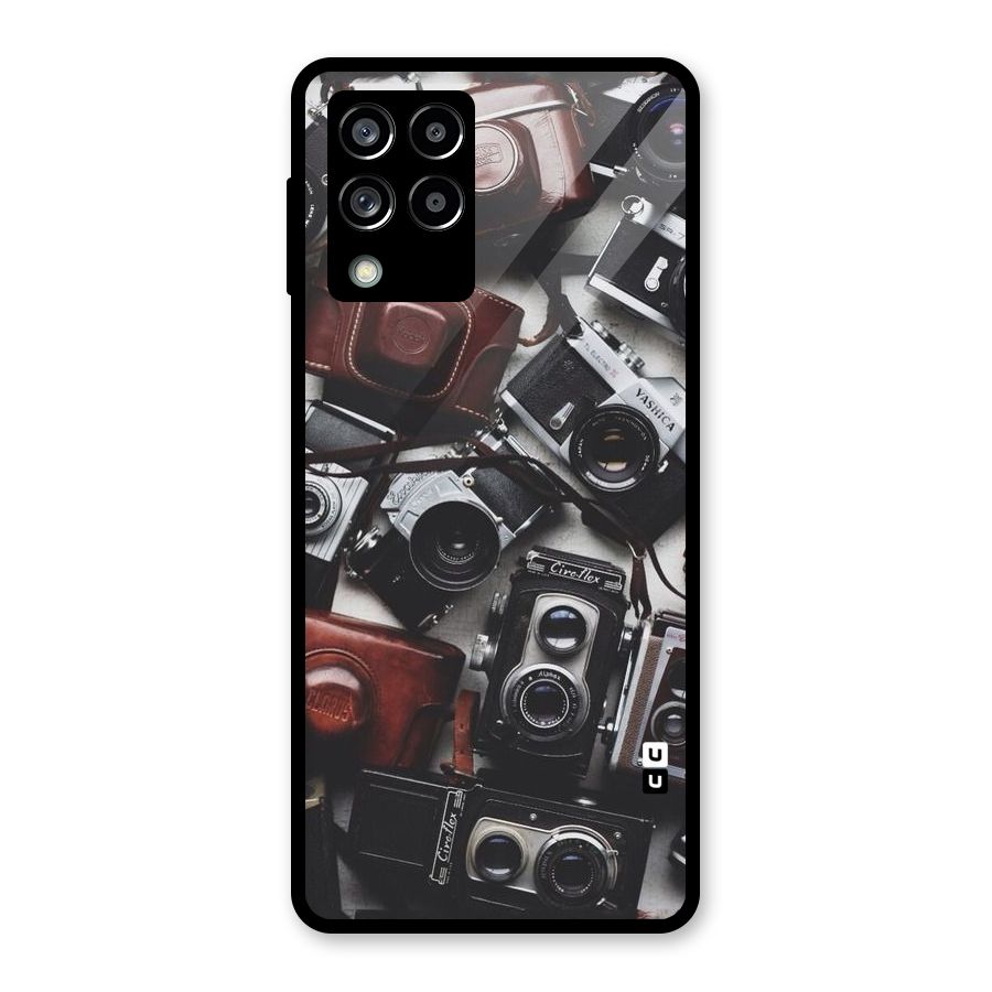 Vintage Beauty Shutter Glass Back Case for Galaxy M53 5G