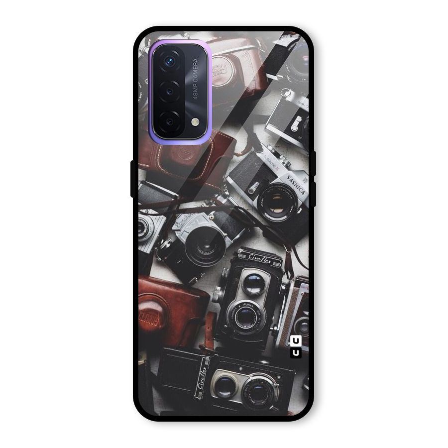 Vintage Beauty Shutter Glass Back Case for Oppo A74 5G