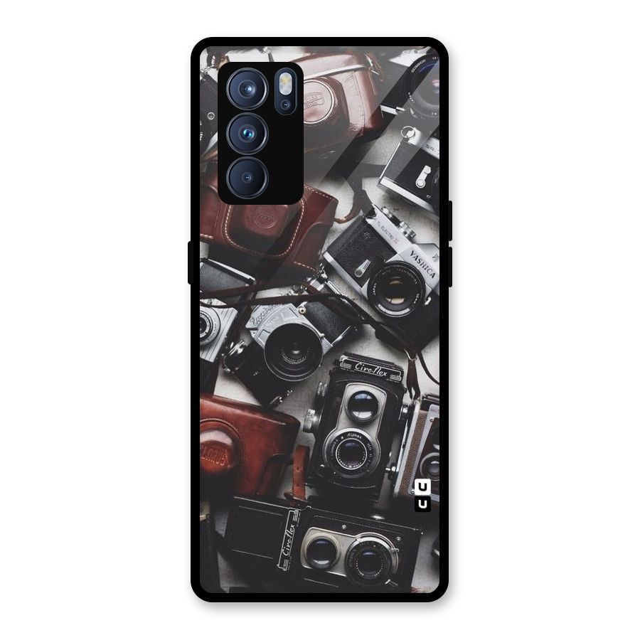Vintage Beauty Shutter Glass Back Case for Oppo Reno6 Pro 5G
