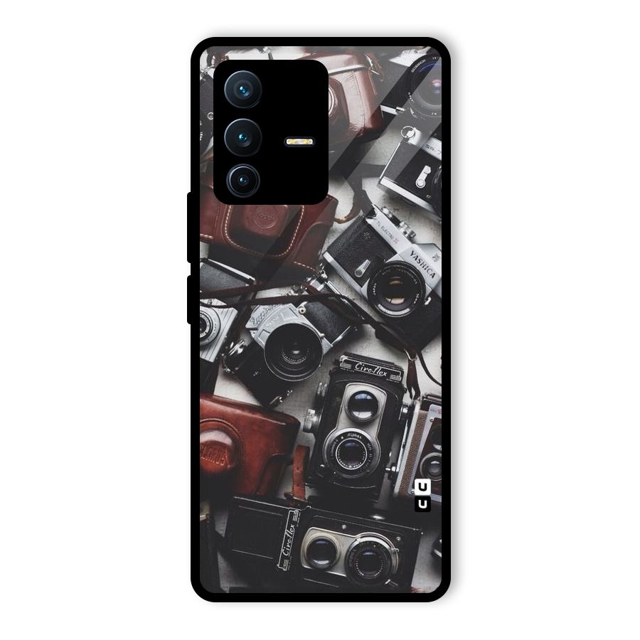 Vintage Beauty Shutter Glass Back Case for Vivo V23 Pro