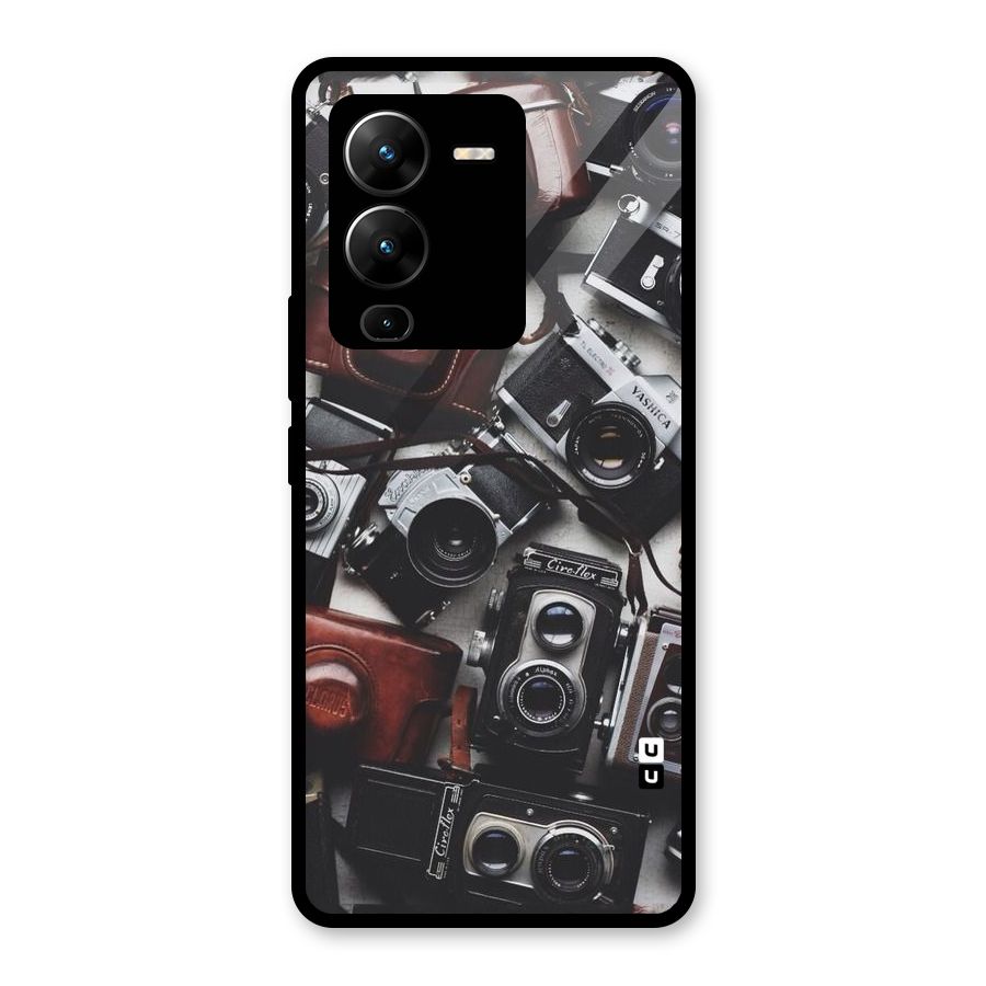 Vintage Beauty Shutter Glass Back Case for Vivo V25 Pro