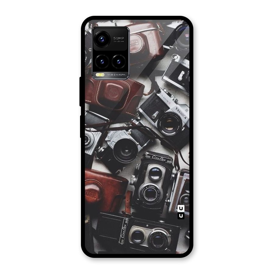 Vintage Beauty Shutter Glass Back Case for Vivo Y21 2021