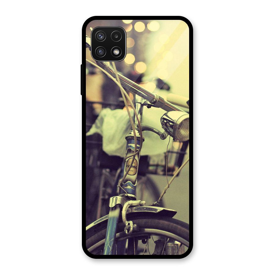 Vintage Bicycle Glass Back Case for Galaxy A22 5G