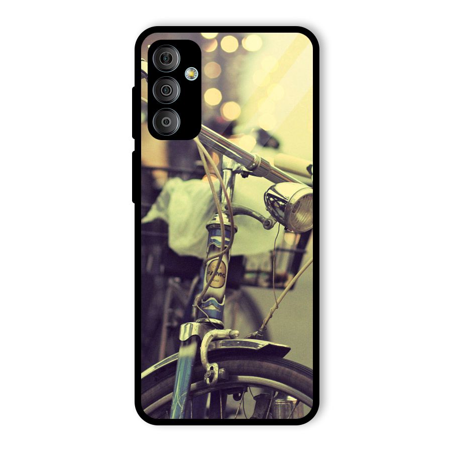 Vintage Bicycle Glass Back Case for Galaxy F23