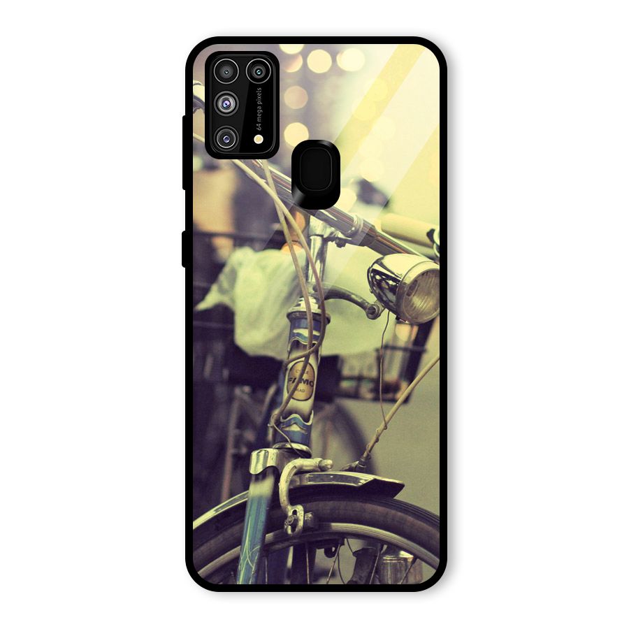 Vintage Bicycle Glass Back Case for Galaxy F41