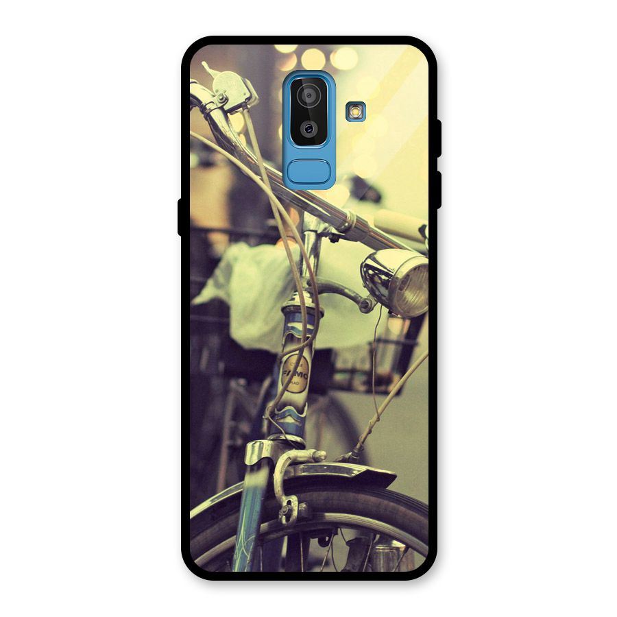 Vintage Bicycle Glass Back Case for Galaxy J8
