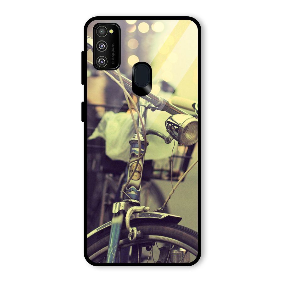 Vintage Bicycle Glass Back Case for Galaxy M30s