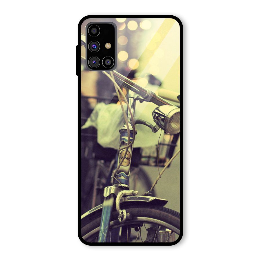 Vintage Bicycle Glass Back Case for Galaxy M31s