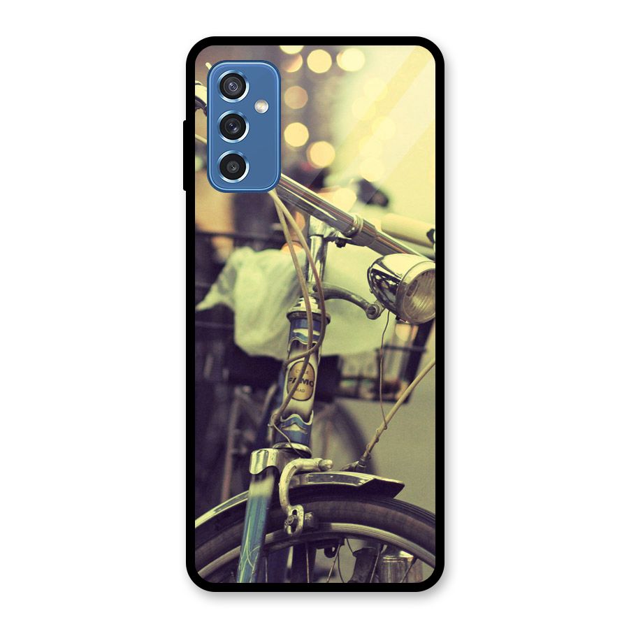 Vintage Bicycle Glass Back Case for Galaxy M52 5G