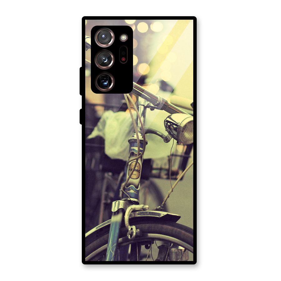 Vintage Bicycle Glass Back Case for Galaxy Note 20 Ultra