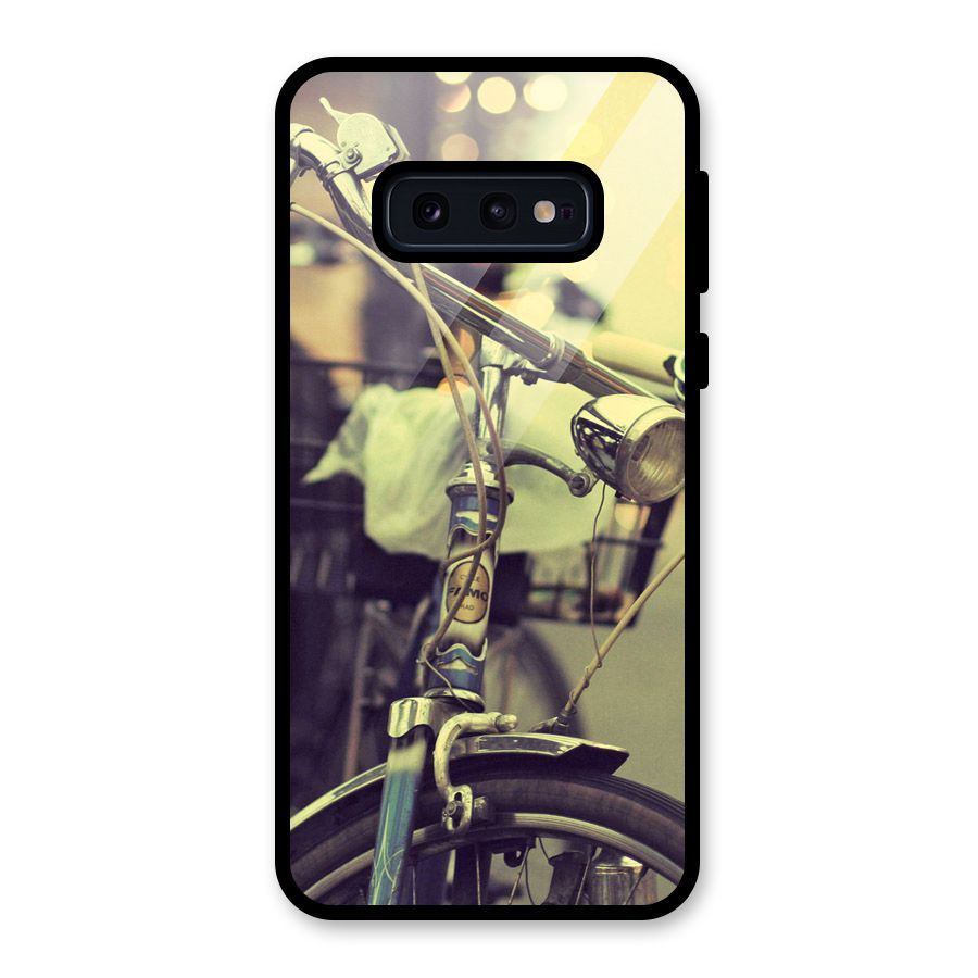 Vintage Bicycle Glass Back Case for Galaxy S10e
