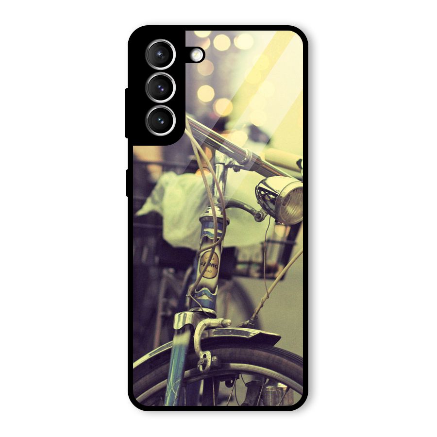 Vintage Bicycle Glass Back Case for Galaxy S21 5G