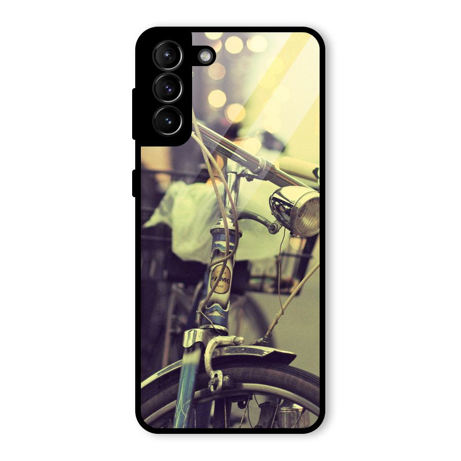 Vintage Bicycle Glass Back Case for Galaxy S21 Plus