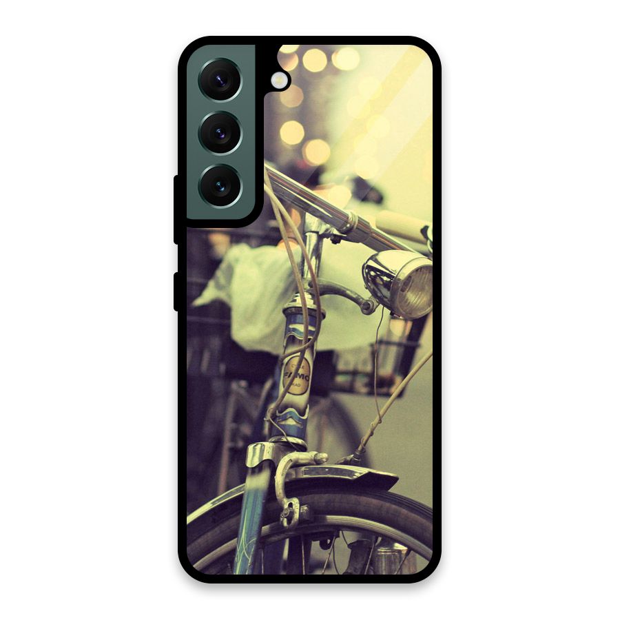 Vintage Bicycle Glass Back Case for Galaxy S22 5G