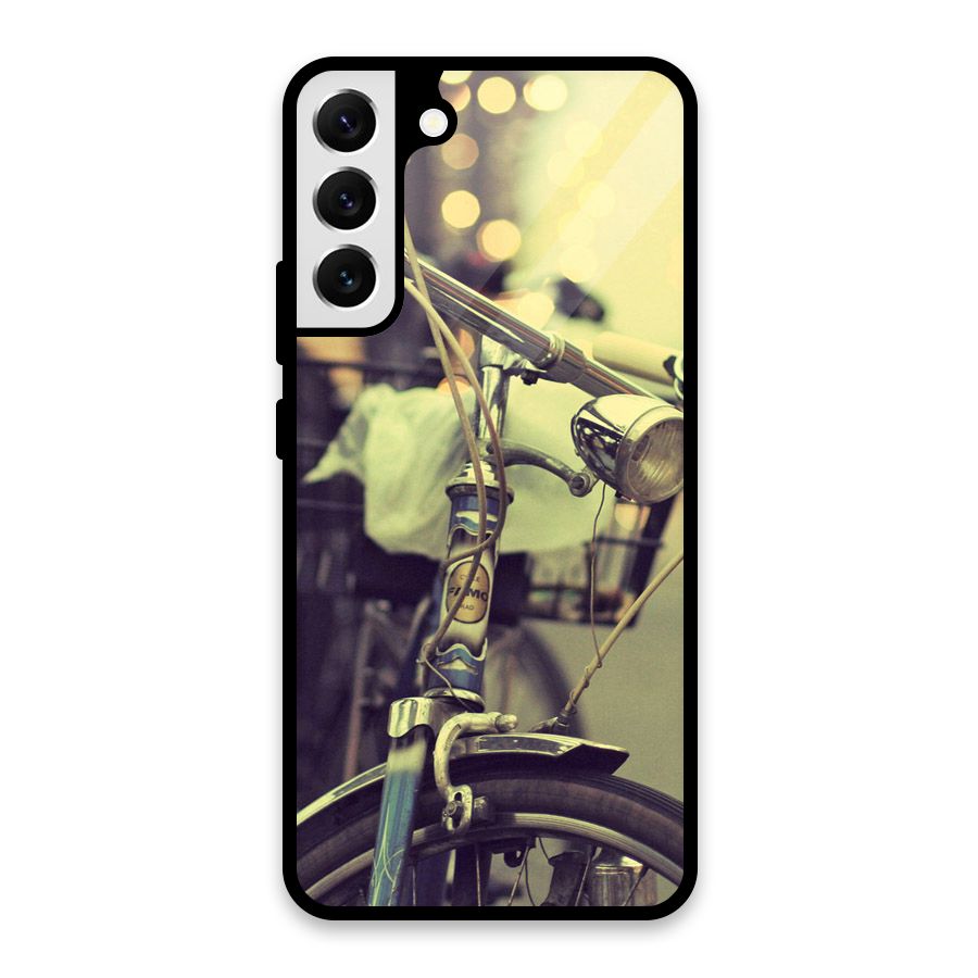 Vintage Bicycle Glass Back Case for Galaxy S22 Plus 5G