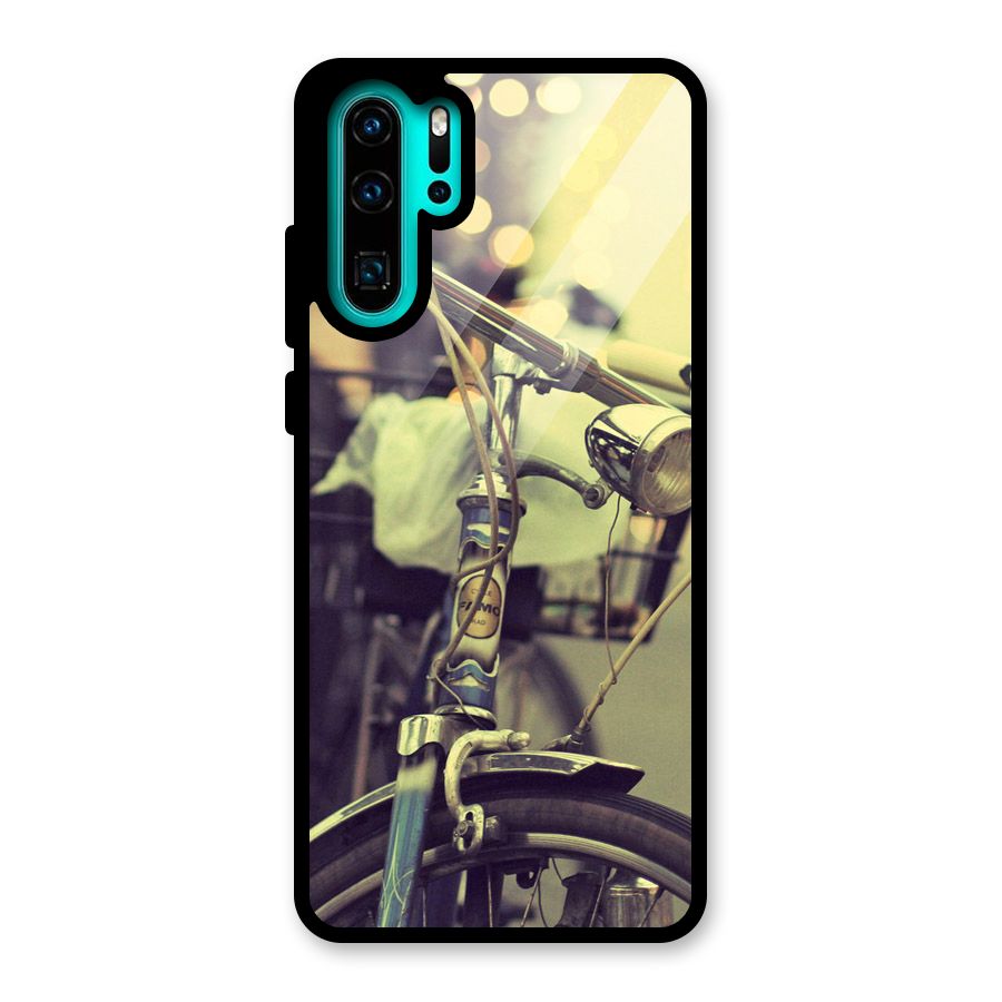 Vintage Bicycle Glass Back Case for Huawei P30 Pro