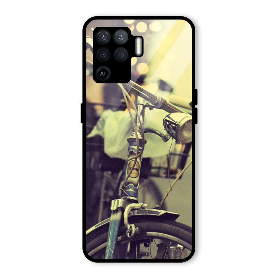 Vintage Bicycle Glass Back Case for Oppo F19 Pro