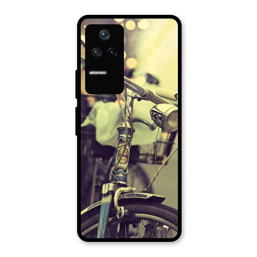 Vintage Bicycle Glass Back Case for Poco F4 5G