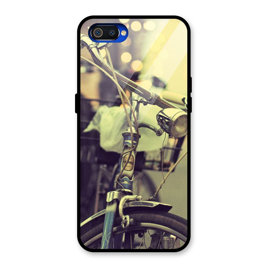 Vintage Bicycle Glass Back Case for Realme C2
