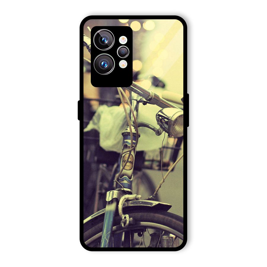Vintage Bicycle Glass Back Case for Realme GT2 Pro
