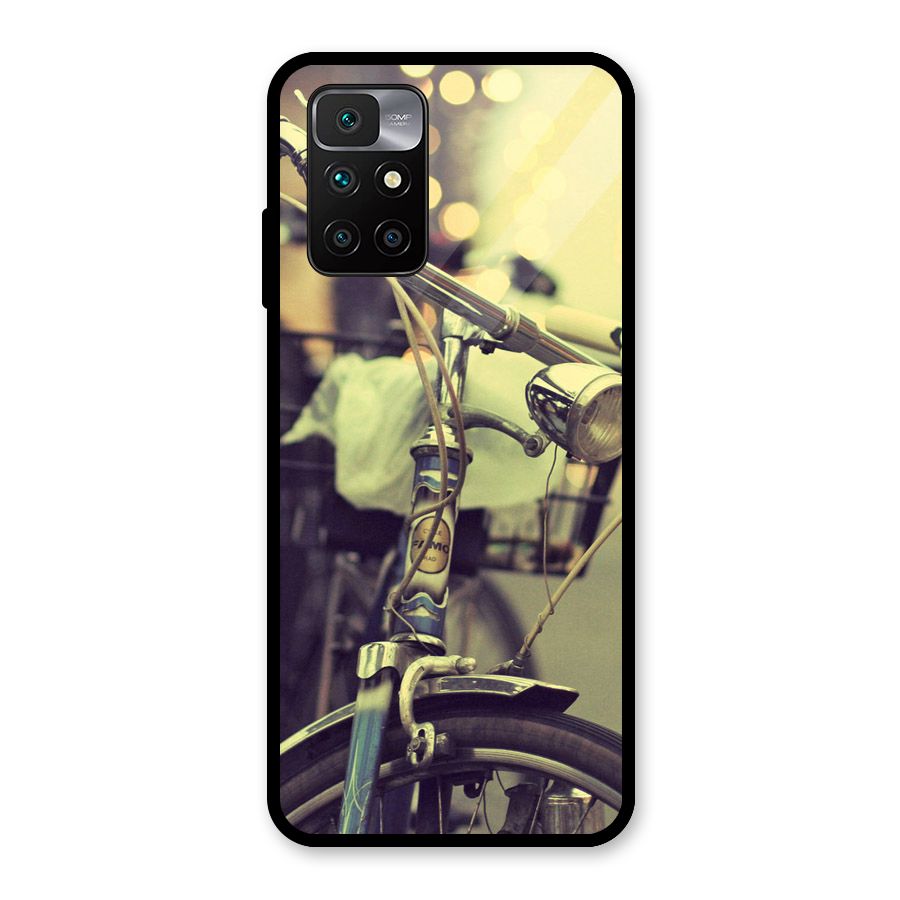 Vintage Bicycle Glass Back Case for Redmi 10 Prime